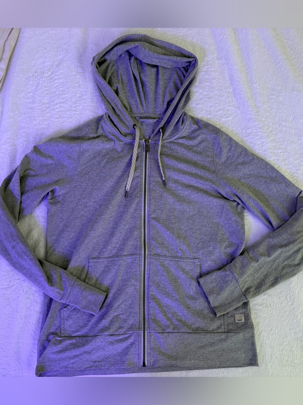 Vuori original Gray Zip-Up Hoodie Size Small